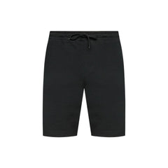 Black Cotton Bermuda Shorts