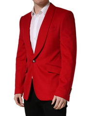 Red Cashmere Single Breasted Jacket Blazer