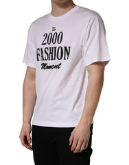 White Graphic Print DG Men Crew Neck T-shirt