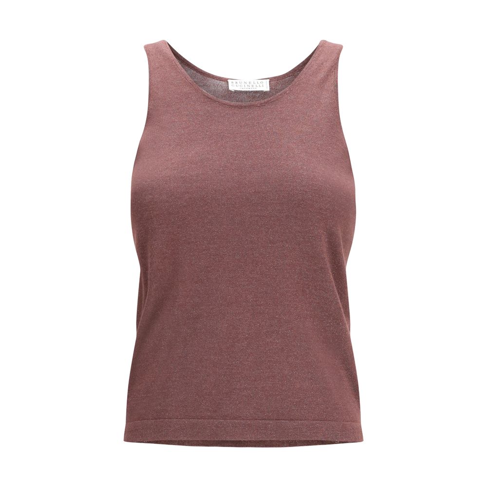 Bordeaux Cashmere Sleeveles T-Shirt