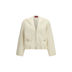Beige Cotton Bomber