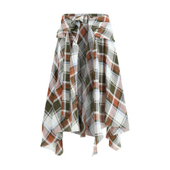 Multicolor Linen Midi Skirt