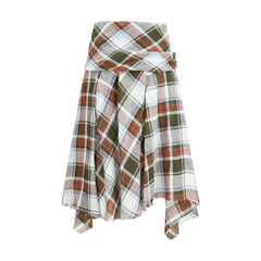 Multicolor Linen Midi Skirt