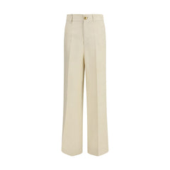 Beige Viscose Casual Pants