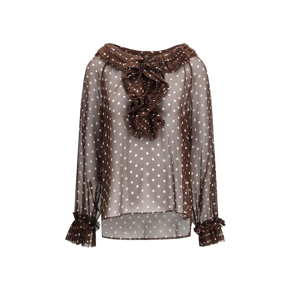 Brown Polyester Pattern Shirt