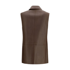 Brown Lamb Ovis Aries Aries Sleveless Jacket