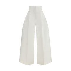 White Cotton Cropped Pants