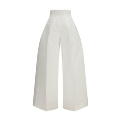 White Cotton Cropped Pants