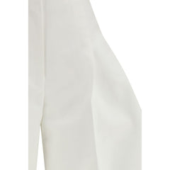 White Cotton Cropped Pants