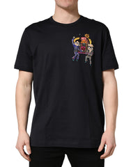 Black #DGFAMILY Patch Men Crew Neck T-shirt
