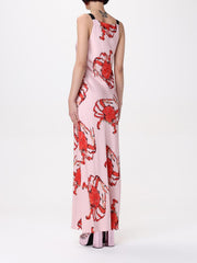 فستان كاجوال متعدد الألوان من الحرير