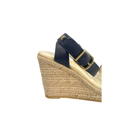 Blue Leather Women's Platform Sandal