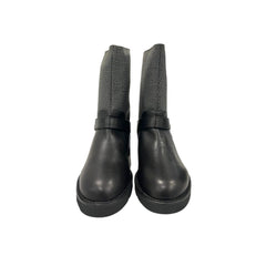 Grey Leather Women Boot