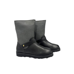 Grey Leather Women Boot