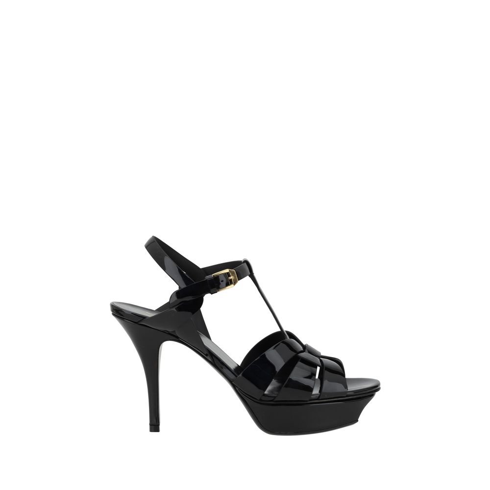 Black Calf Leather Bos Taurus Stiletto Heel Sandals