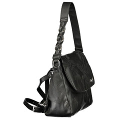 Black Polyurethane Women Backpack