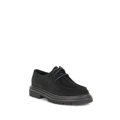 Black Crust Leather Oxfords And Derbies