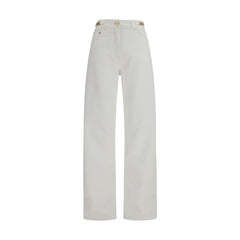 White Cotton Straight-Leg Jeans
