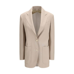 Beige Fleece Wool Blazer