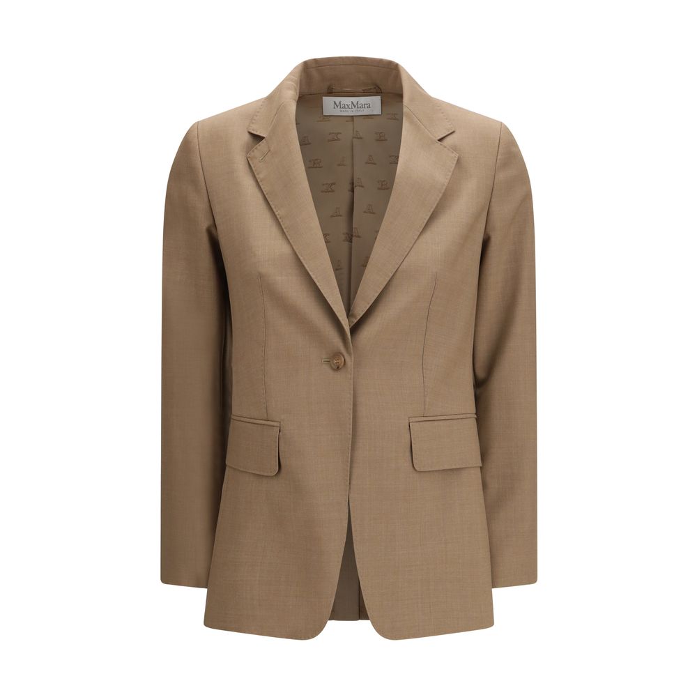 Beige Fleece Wool Blazer