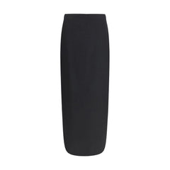 Black Wool Long Skirt