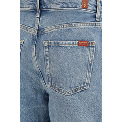 Blue Cotton Bermuda Shorts