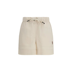 Beige Polyester Bermuda Shorts