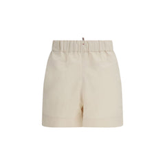 Beige Polyester Bermuda Shorts