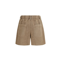 Beige Cotton Bermuda Shorts