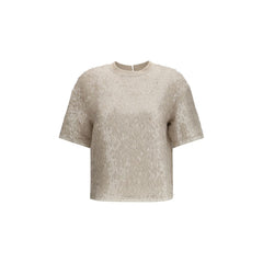 Beige Silk T-Shirt