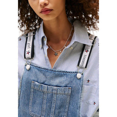 Blue Recycled Cotton Rompers