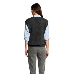Gray Marabou Sleeveles Sweater
