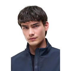 جاكيت طويل من البوليستر الأزرق