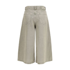 Beige Lyocell Bermuda Shorts