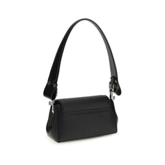 Black Polyurethane Shoulder Bag