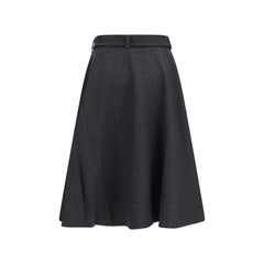Gray Recycled Polyester Long Skirt