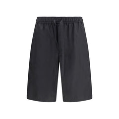 Black Cotton Bermuda Shorts