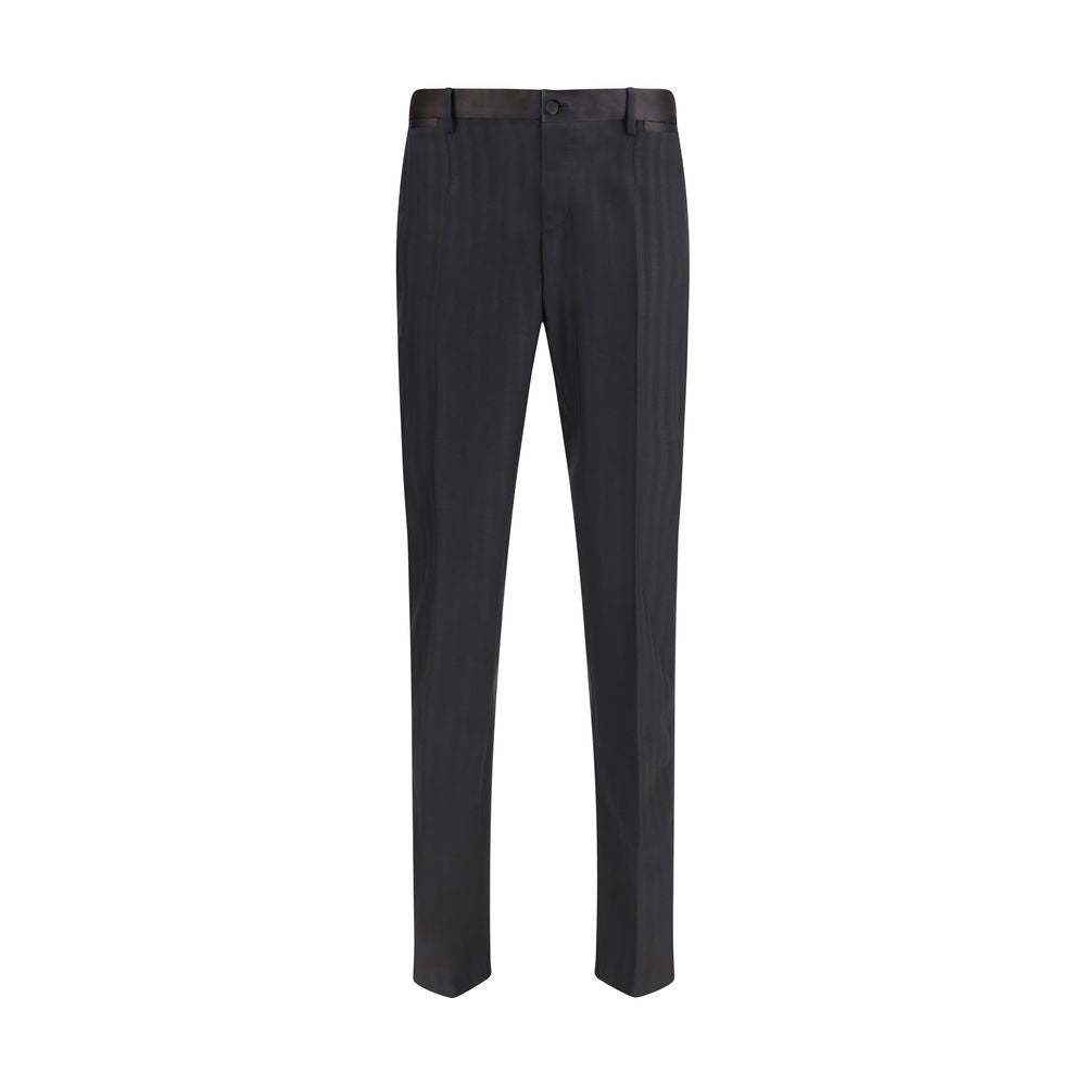 Black Fleece Wool Casual Pants