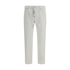 White Cotton Slim Fit Jeans