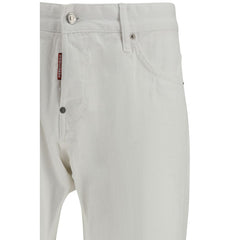 White Cotton Slim Fit Jeans
