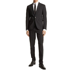 Black Elastane Two-Piece Suit