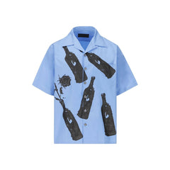 Blue Cotton Pattern Shirt