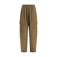 Brown Silk Cargo Pants