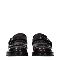 Red Leather Slip-On Loafers