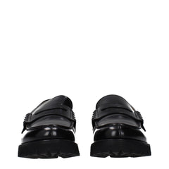 Black Leather Slip-On Loafers