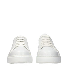 White Leather Low Top Sneakers