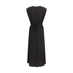 Black Acetate Casual Dress