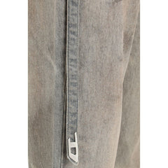 Gray Cotton Slim Fit Jeans