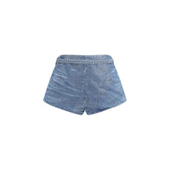 Blue Cotton Bermuda Shorts