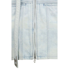 Blue Cotton Biker Jacket